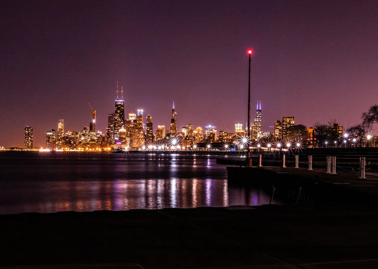 Chicago skyline at dusk